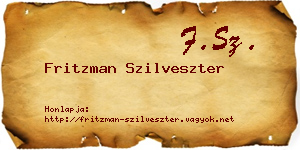 Fritzman Szilveszter névjegykártya